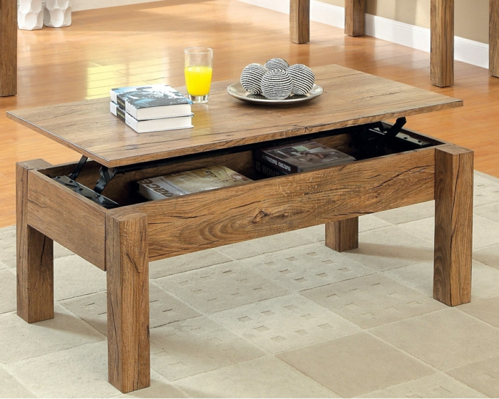 Table basse relevable carre