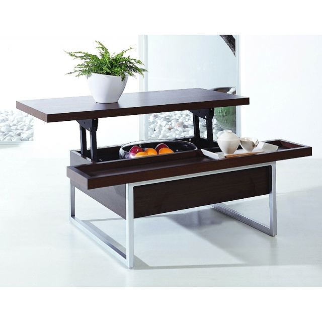 Table basse plateau relevable wenge
