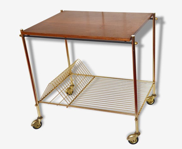 Table basse a roulette vintage