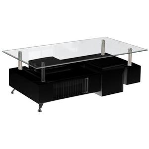 Table basse scandinave avec pouf