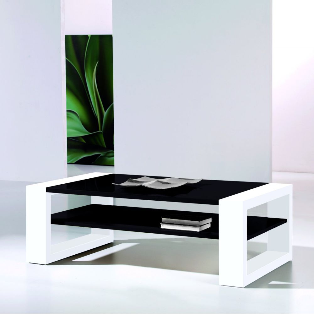 Table basse design noir et blanc pas cher