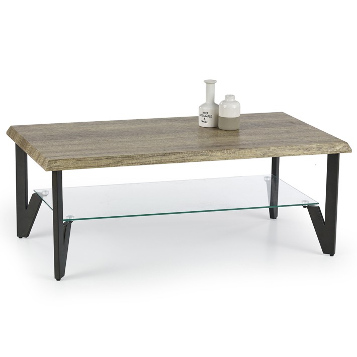 Table basse rectangulaire bois et metal