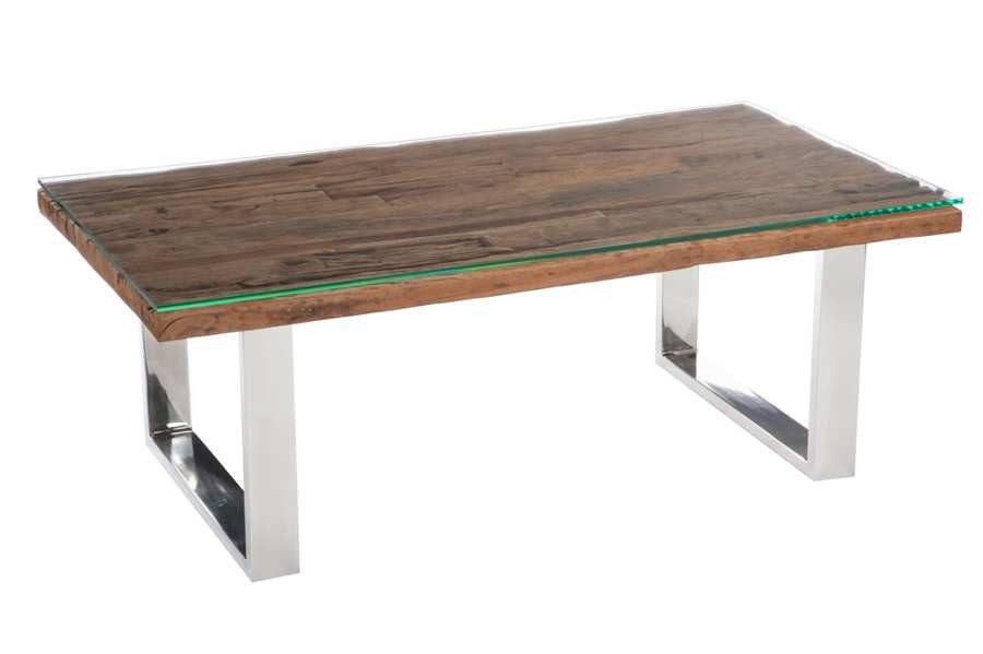 Table basse plateau bois design
