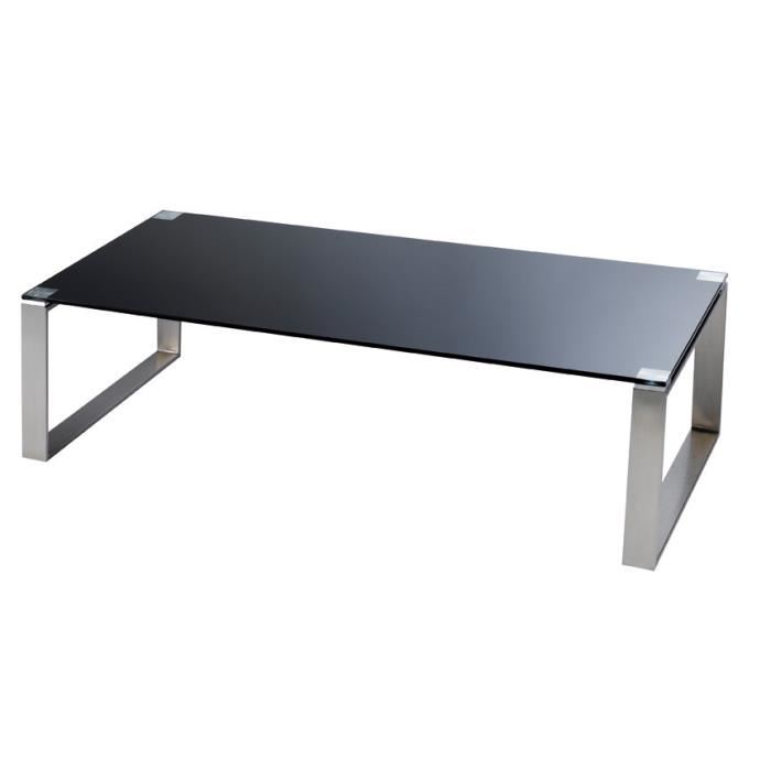 Table basse rectangulaire en verre noir