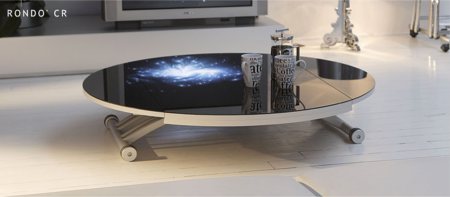 Table basse relevable ronde design