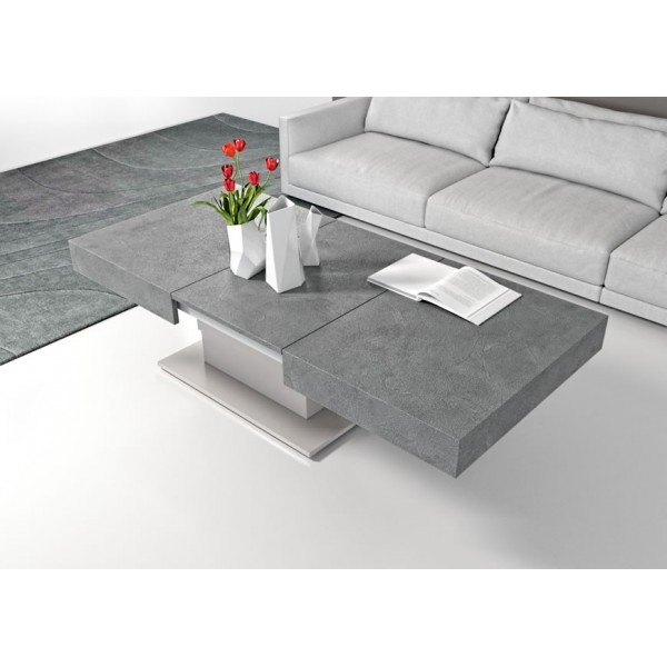 Table basse relevable effet beton