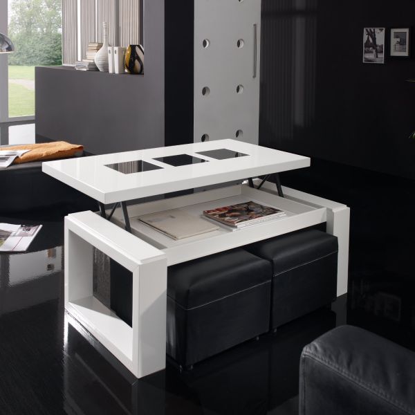 Table basse salon relevable bois