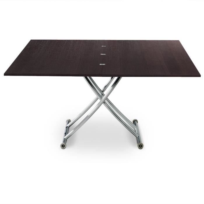 Table basse relevable bois wenge