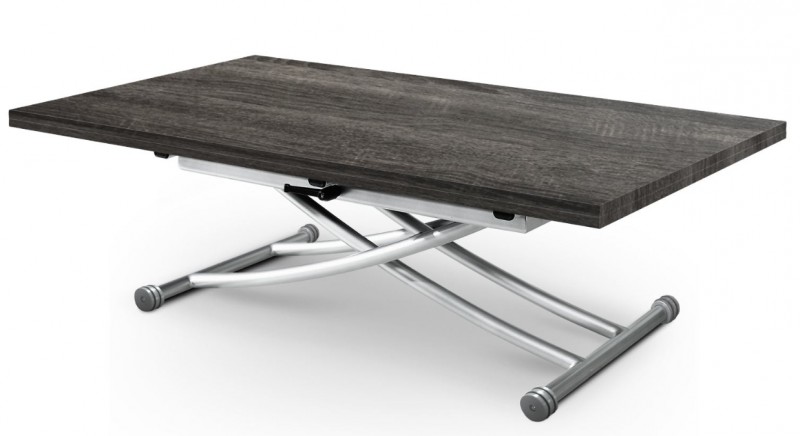 Table basse relevable bois et metal