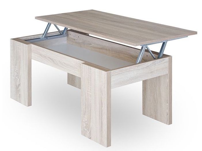 Table basse relevable couleur chene