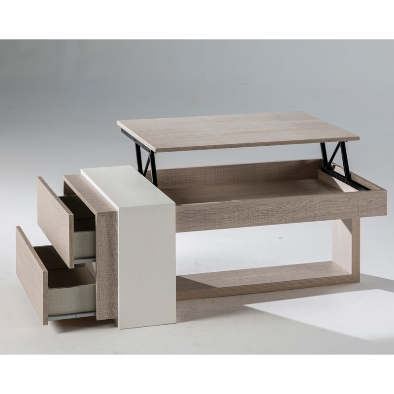 Table basse chene plateau relevable