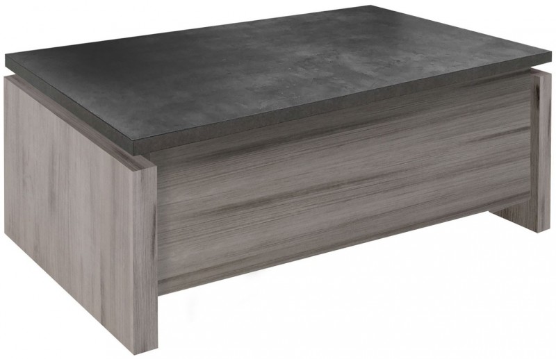Table basse plateau relevable chene gris