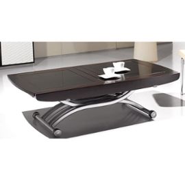 Table basse relevable marron wenge