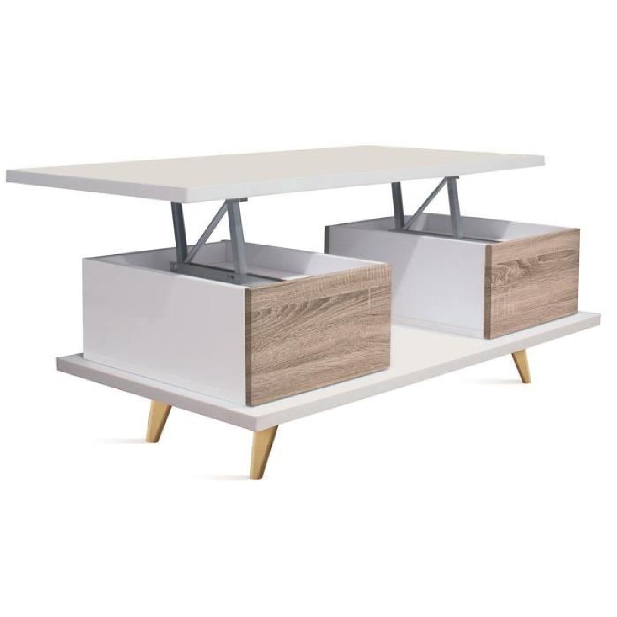 Table basse relevable en bois pas cher