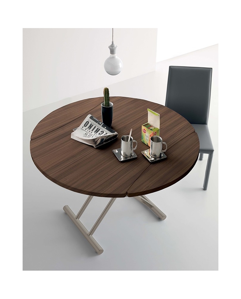 Table basse ronde transformable