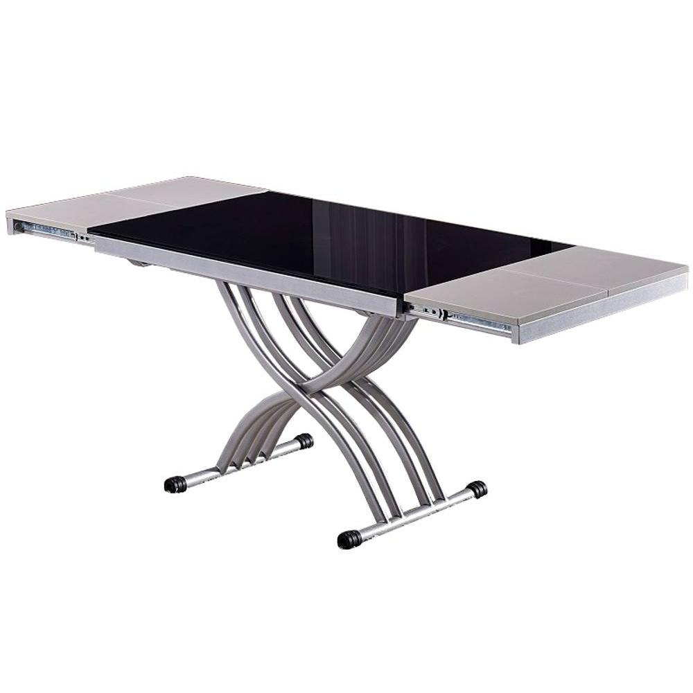 Table basse noire plateau relevable jump