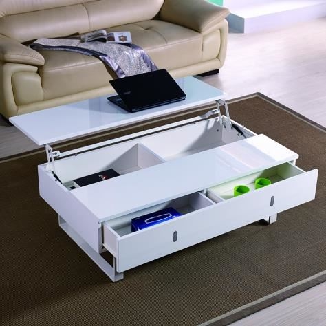 Table basse laque relevable
