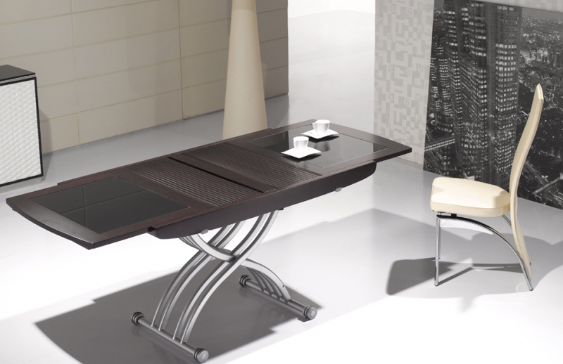 Table basse relevable en verre pas cher