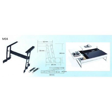 Table basse load plateau relevable