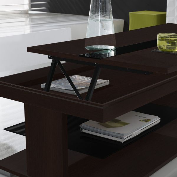 Table basse relevable noir