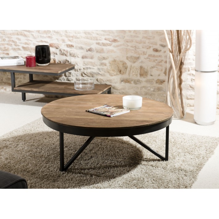 Table basse bois ronde pas cher