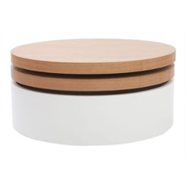 Table basse ronde plateau pivotant