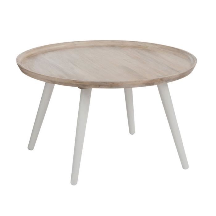 Table basse bar ronde bois