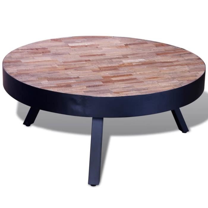 Table basse en bois avec pied metal