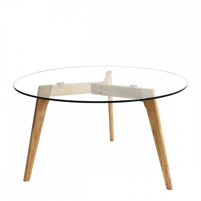 Table basse bois et verre island