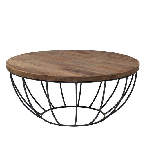 Table basse salon ronde bois