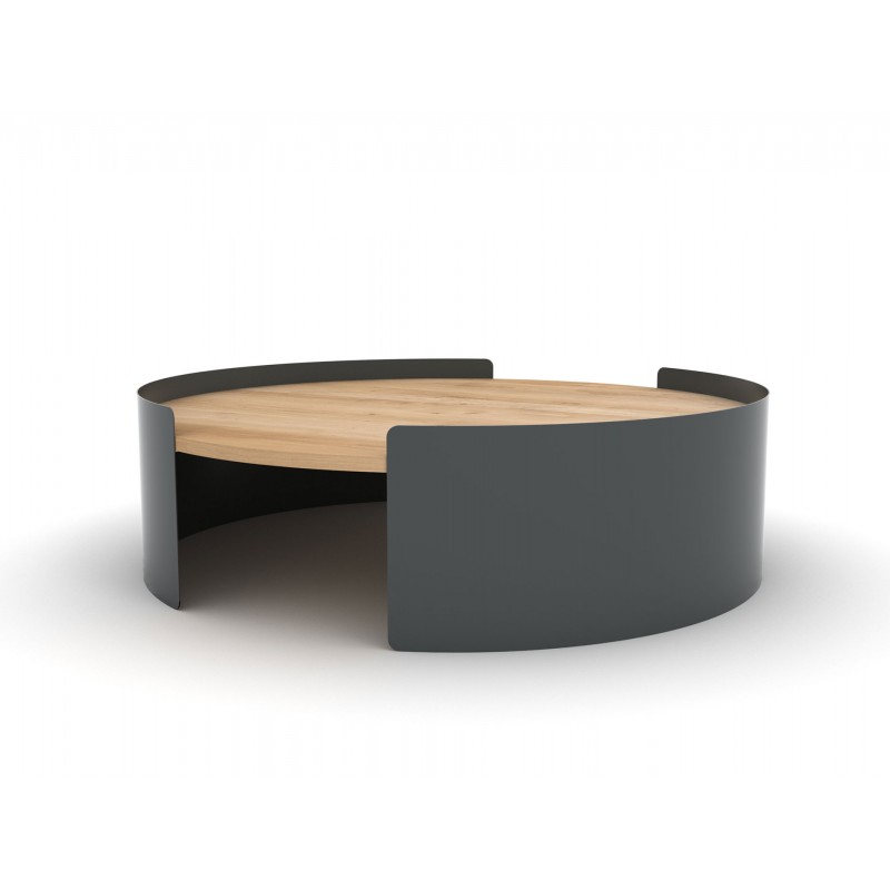 Table basse bois ronde design