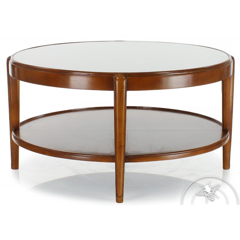 Table basse ronde en bois ancienne