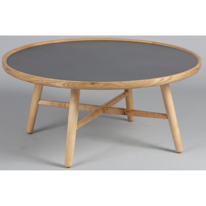 Table basse anthracite et bois