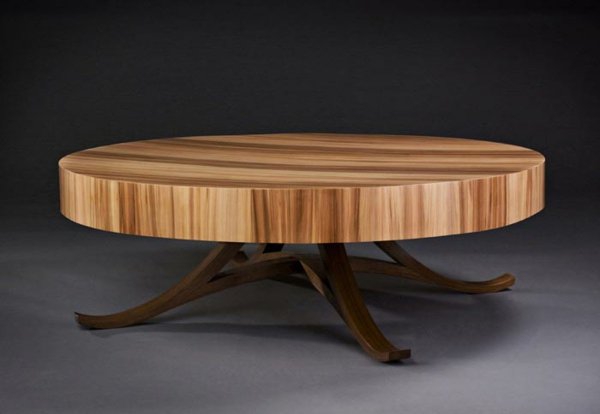 Table basse rond bois brut