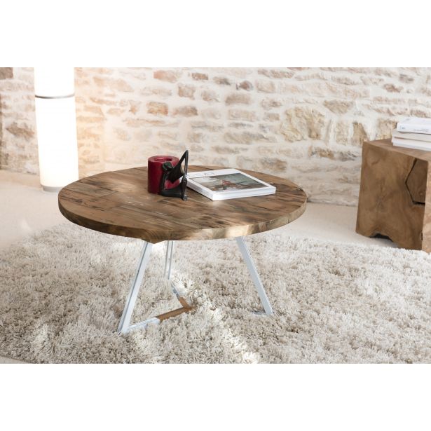 Table basse bois teck design