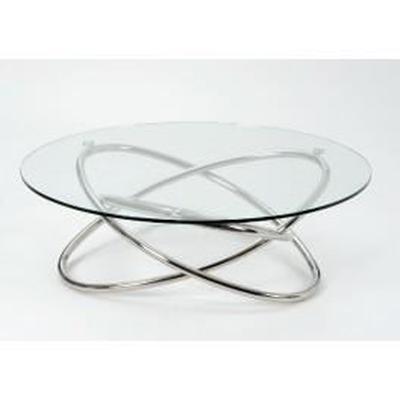 Table basse en verre pied chrome