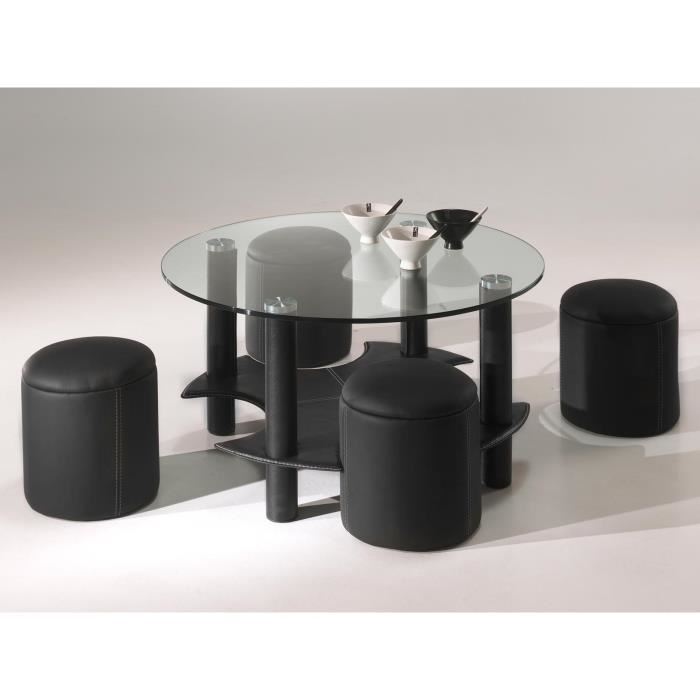 Table basse ronde pouf