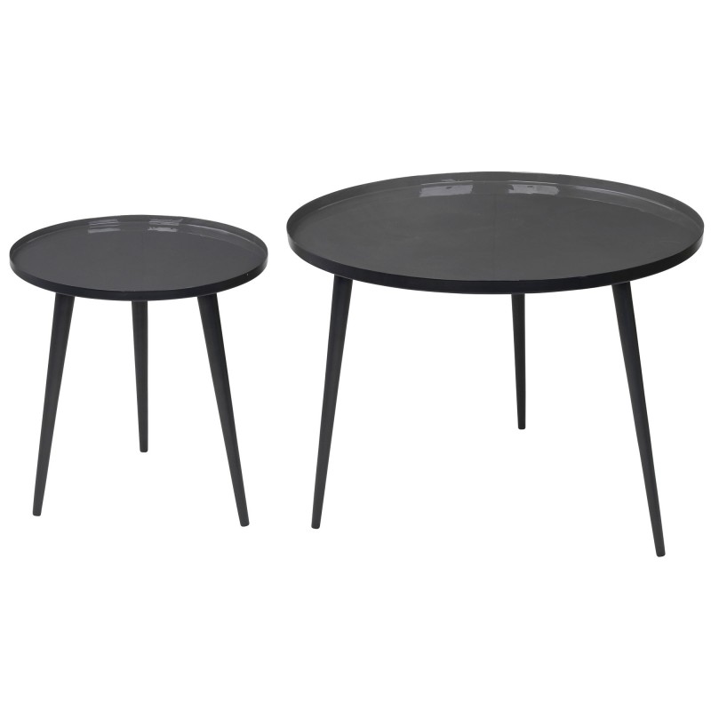 Table basse ronde noire