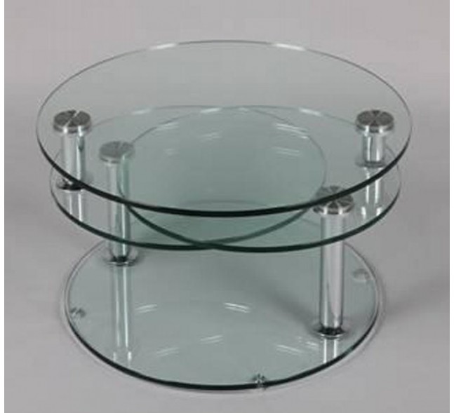 Table basse ronde avec plateau