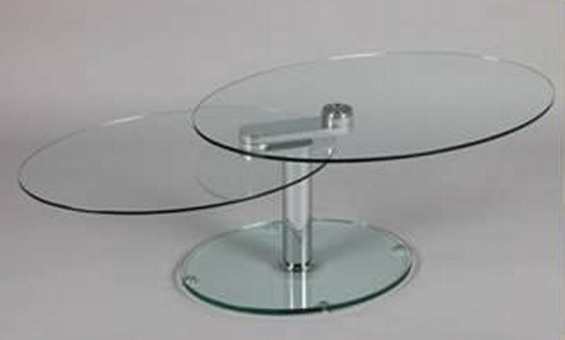Table basse ronde verre modulable