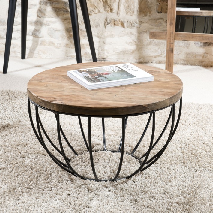 Table basse bois er metal