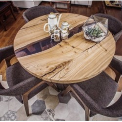 Table basse bois et resine epoxy