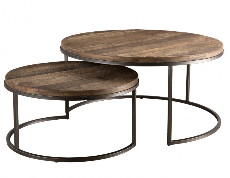 Table basse ronde plateau bois