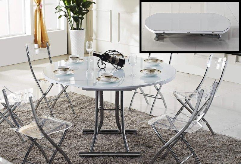 Table basse relevable extensible ronde