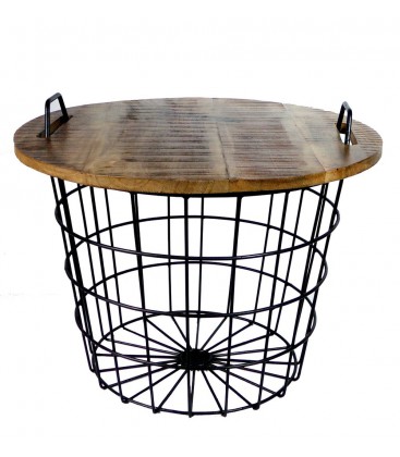 Table basse ronde style industriel réglable 'flexo'