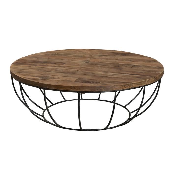 Table en bois basse ronde