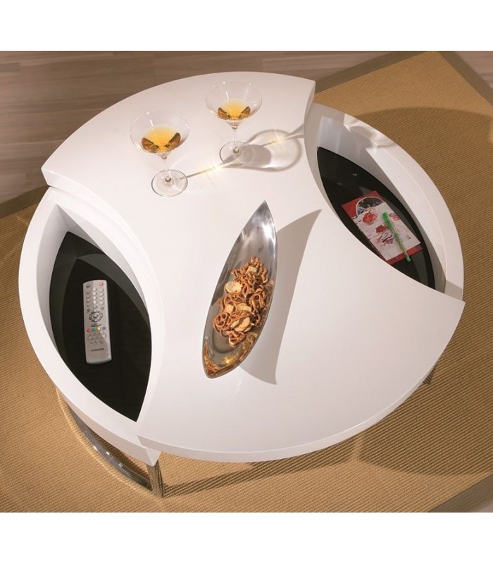 Table basse ronde rotative