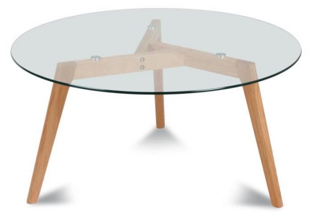Table basse ronde bois et verre - Mobilier design, décoration d'intérieur