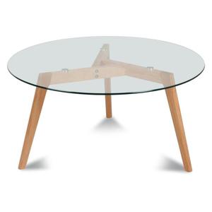 Table basse ronde en verre vintage