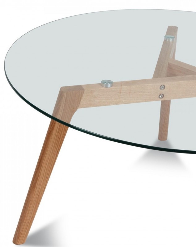 Table basse verre bois scandinave